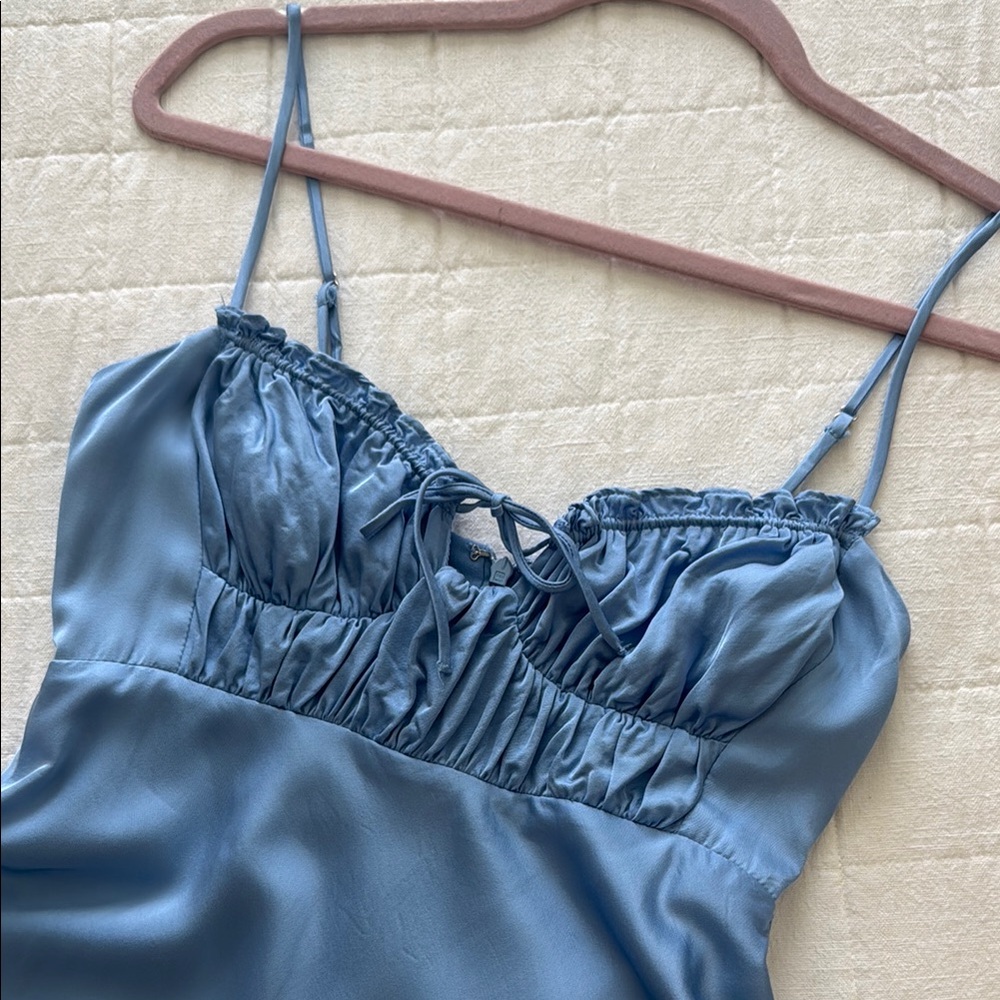 Astr Blue Ruffled Ruched Sundress - Picture 2 of 5